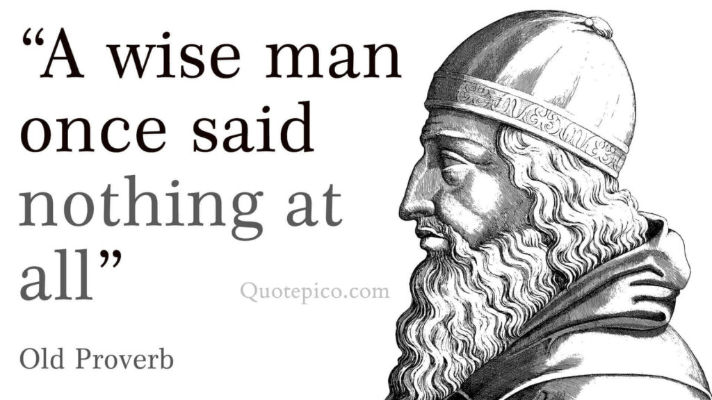 A wise man once said nothing at all quote image